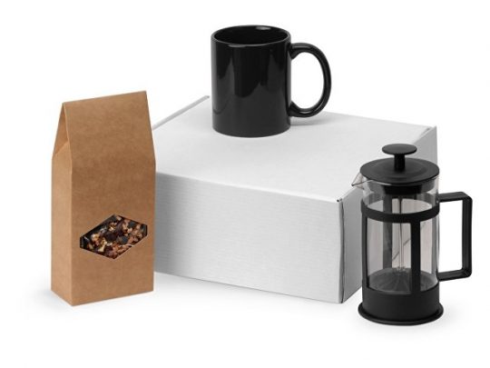 Подарочный набор с чаем, кружкой и френч-прессом Чаепитие, черный, арт. 022984503