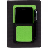 Ежедневник Mobile, недатированный, черный с зеленым