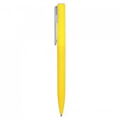 Ручка шариковая пластиковая Bon с покрытием soft touch, желтый, арт. 023040703