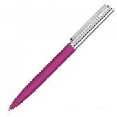 Ручка металлическая шариковая Bright GUM soft-touch с зеркальной гравировкой, розовый, арт. 023060603