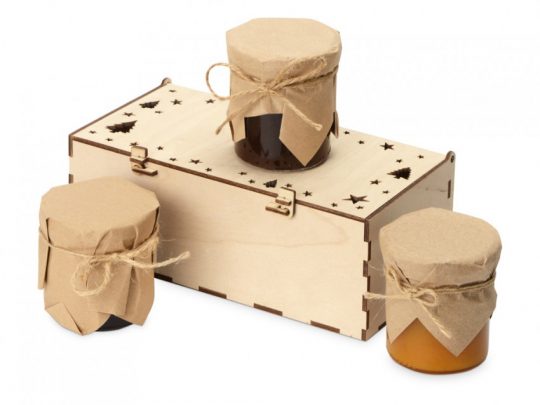 Подарочный набор с тремя видами варенья в деревянной коробке Trio Sweet, арт. 023046003