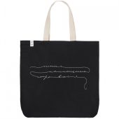 Холщовая сумка с вышивкой «Линия наименьшего сопротивления», черная