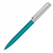 Ручка металлическая шариковая Bright GUM soft-touch с зеркальной гравировкой, бирюзовый, арт. 023060803