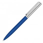 Ручка металлическая шариковая Bright GUM soft-touch с зеркальной гравировкой, средне-синий, арт. 023059703