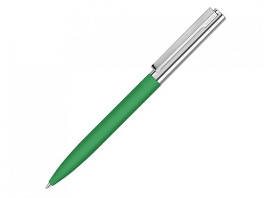 Ручка металлическая шариковая Bright GUM soft-touch с зеркальной гравировкой, зеленый, арт. 023060103
