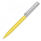 Ручка металлическая шариковая Bright GUM soft-touch с зеркальной гравировкой, желтый, арт. 023060403