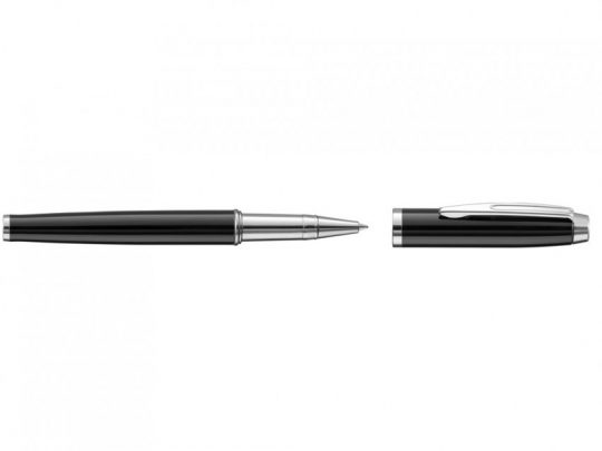 Ручка металлическая роллер LADY R с зеркальной гравировкой, черный, арт. 023061003