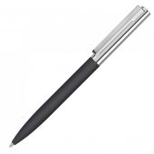 Ручка металлическая шариковая Bright GUM soft-touch с зеркальной гравировкой, черный, арт. 023060203
