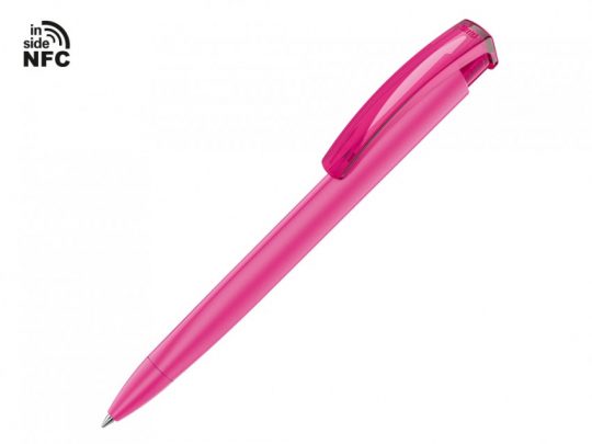 Ручка пластиковая шариковая трехгранная Trinity K transparent Gum soft-touch с чипом передачи информации NFC, арт. 023615803