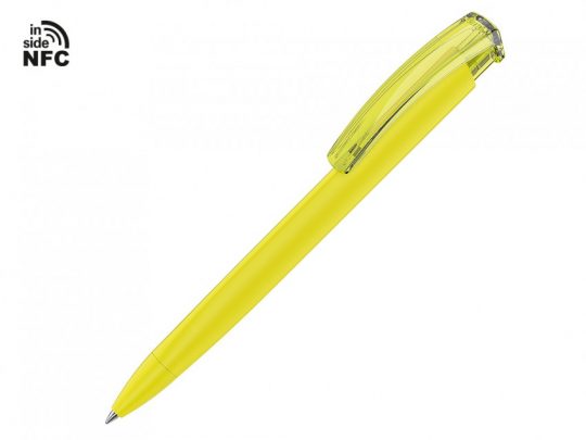 Ручка пластиковая шариковая трехгранная Trinity K transparent Gum soft-touch с чипом передачи информации NFC, арт. 023615103