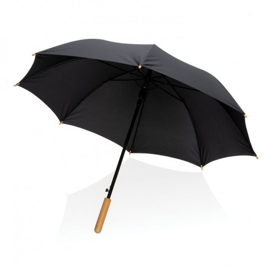 Автоматический зонт-трость с бамбуковой ручкой Impact из RPET AWARE™, 23″, арт. 023644106