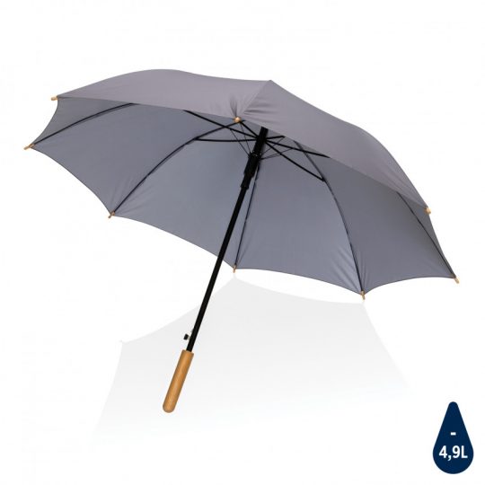 Автоматический зонт-трость с бамбуковой ручкой Impact из RPET AWARE™, 23″, арт. 023644006