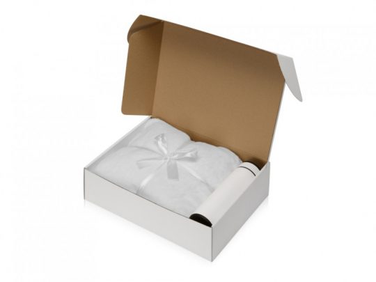 Подарочный набор с пледом, термосом Cozy hygge, белый, арт. 023772503
