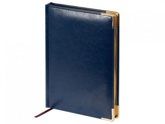 Ежедневник недатированный А5 Sidney Nebraska, синий (золотой обрез, золотые уголки) (А5), арт. 023798203