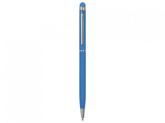 Ручка-стилус шариковая Jucy Soft с покрытием soft touch, голубой, арт. 023863603
