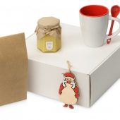 Подарочный набор с чаем, кружкой, медом и новогодней подвеской Чайная церемония, красный, арт. 023960403