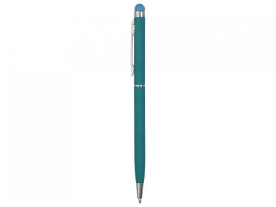 Ручка-стилус шариковая Jucy Soft с покрытием soft touch, бирюзовый, арт. 023863703