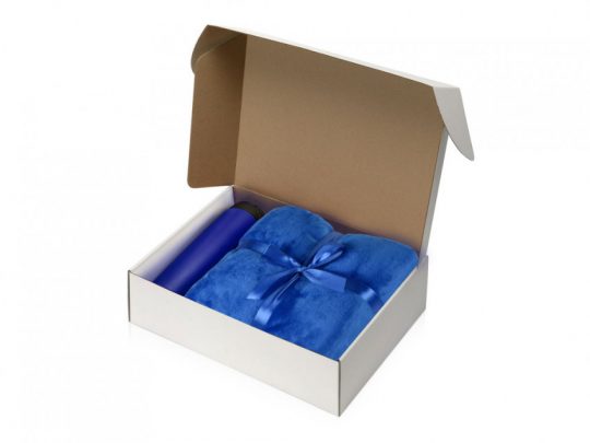 Подарочный набор с пледом, термокружкой Dreamy hygge, синий, арт. 023958603