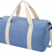 Спортивная сумка из переработанного хлопка и полиэстера плотностью 210 г/м² Pheebs, синий/натуральны, арт. 023843903