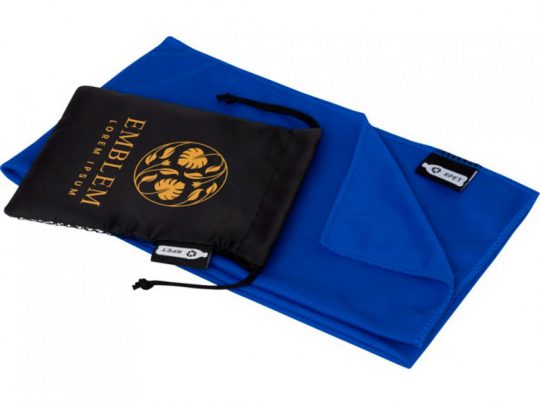 Спортивное охлаждающее полотенце Raquel из переработанного ПЭТ в мешочке, синий, арт. 023970903