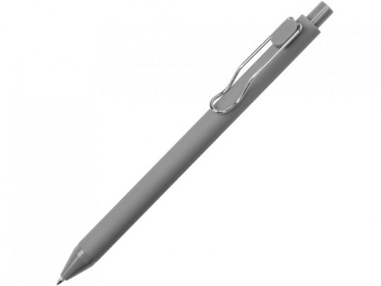 Ручк пластиковая шариковая Clip, софт-тач, серый, арт. 023960203