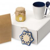 Подарочный набор с чаем, кружкой, медом и новогодней подвеской Чайная церемония, синий, арт. 023923403