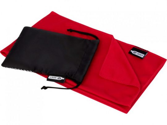 Спортивное охлаждающее полотенце Raquel из переработанного ПЭТ в мешочке, красный, арт. 023970703