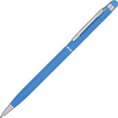 Ручка-стилус шариковая Jucy Soft с покрытием soft touch, голубой, арт. 023863603