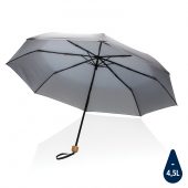 Компактный зонт Impact из RPET AWARE™ с бамбуковой ручкой, 20.5″, арт. 023880706
