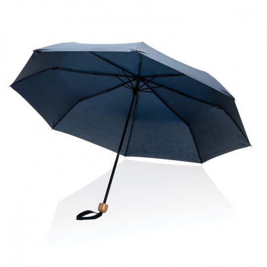 Компактный зонт Impact из RPET AWARE™ с бамбуковой ручкой, 20.5″, арт. 023880406