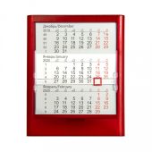 Календарь настольный на 2 года ; прозрачно-красный; 12,5х16 см; пластик; тампопечать, шелкография