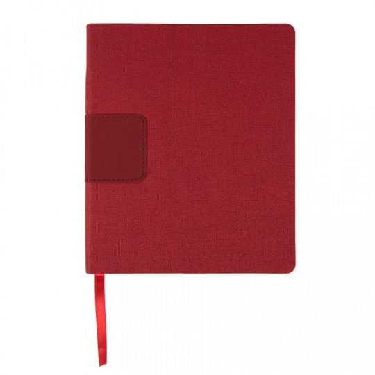Бизнес-блокнот «Tweedi», 150х180 мм, красный, кремовая бумага, гибкая обложка, в линейку