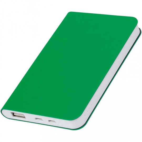 Универсальный аккумулятор «Silki» (5000mAh),зеленый, 7,5х12,1х1,1см, искусственная кожа,плас