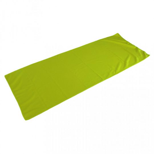 Спортивное полотенце в пластиковом боксе с карабином «ACTIVE», микрофибра, пластик, 30*88 см. зелён