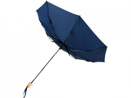 Birgit, складной ветроустойчивой зонт диаметром 21 дюйм из переработанного ПЭТ, темно-синий, арт. 024145103
