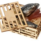 Набор мыла ручной работы Пиво и рыба, в деревянной коробке, арт. 024145503