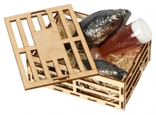Набор мыла ручной работы Пиво и рыба, в деревянной коробке, арт. 024145503