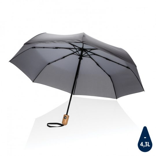 Автоматический зонт Impact из RPET AWARE™ с бамбуковой ручкой, d94 см, арт. 024148306