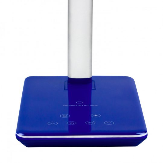 Настольная лампа Lumos, Ultramarine, с беспроводной зарядкой, синяя