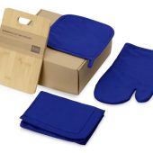 Подарочный набор с разделочной доской, фартуком, прихваткой, синий, арт. 024403003