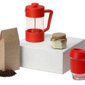 Подарочный набор с кофе, кружкой и френч-прессом Бодрое утро, красный, арт. 024375203