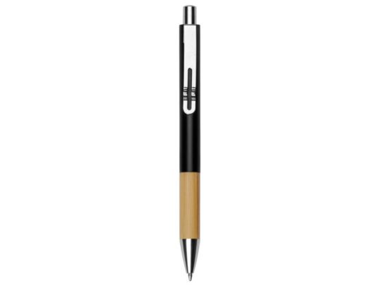 Ручка металлическая шариковая Sleek, черный/бамбук, арт. 024351403