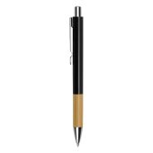Ручка металлическая шариковая Sleek, черный/бамбук, арт. 024351403