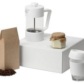 Подарочный набор с кофе, кружкой и френч-прессом Бодрое утро, белый, арт. 024375103