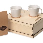 Подарочный набор с кофе, чашками в деревянной коробке Кофебрейк, арт. 024347703
