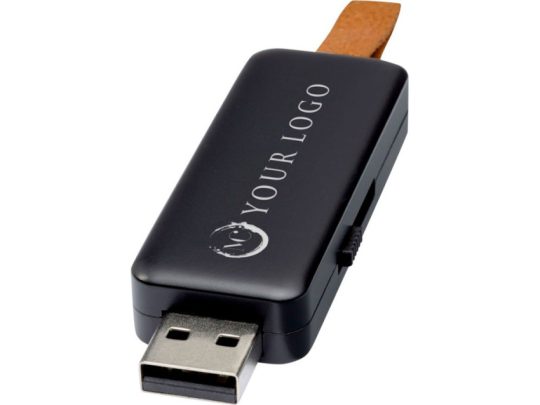 USB-флеш-накопитель Gleam объемом 4 ГБ с подсветкой, черный (4Gb), арт. 024758203