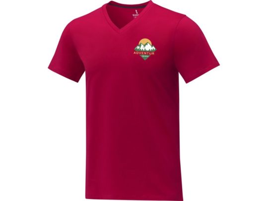 Somoto Мужская футболка с коротким рукавом и V-образным вырезом , красный (XS), арт. 024693903