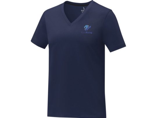 Somoto Женская футболка с коротким рукавом и V-образным вырезом , темно-синий (S), арт. 024698003