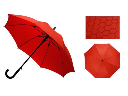 Зонт-трость полуавтомат Wetty с проявляющимся рисунком, красный, арт. 024512903