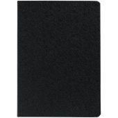Ежедневник с твердой обложкой и золотистым обрезом, выполнен из материала Saffian, черный АА, дополнен ляссе в цвет обложки, недатированный, черный